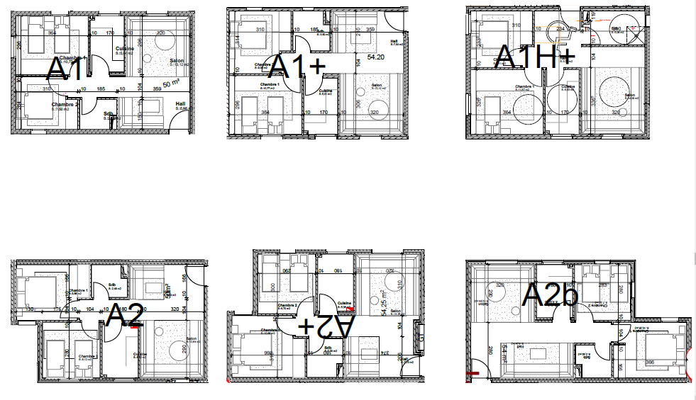 Plans des appartements